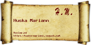 Huska Mariann névjegykártya