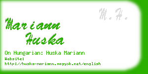 mariann huska business card